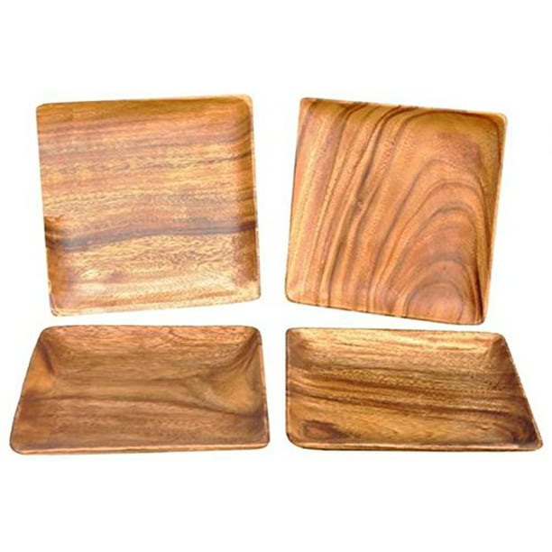 18.5 x 12 Inch RoRo Acacia Wood Light Serving Tray with Handles 